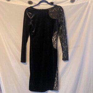 Lori Michaels Black Velvet and Lace Dress  4
